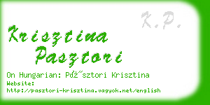 krisztina pasztori business card